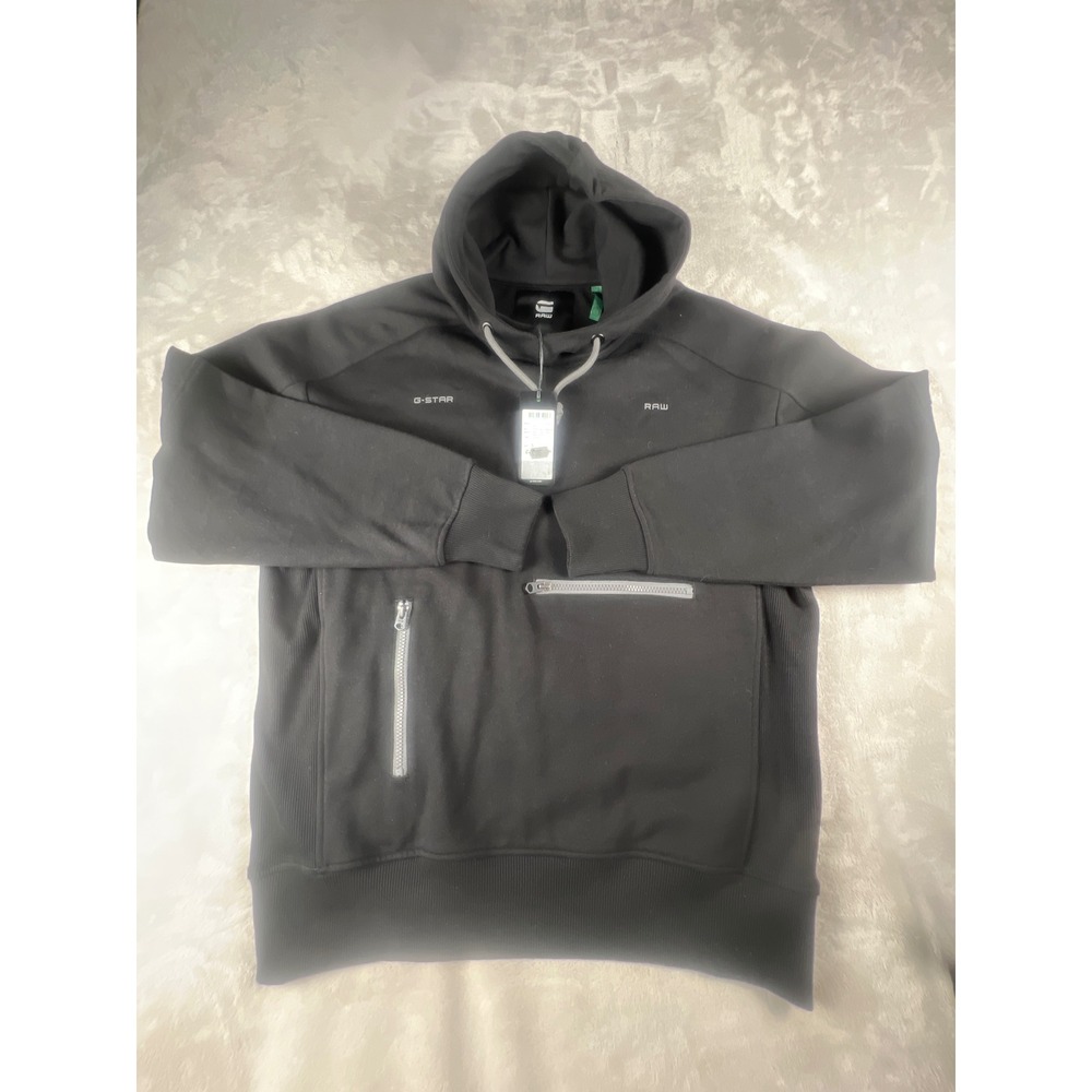 G-Star Raw Mens Moto Loose HDD SW Hoodie Dark Black D22020-A613-6484 L NEW